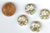 4 16x5mm White Cloisonné Donuts